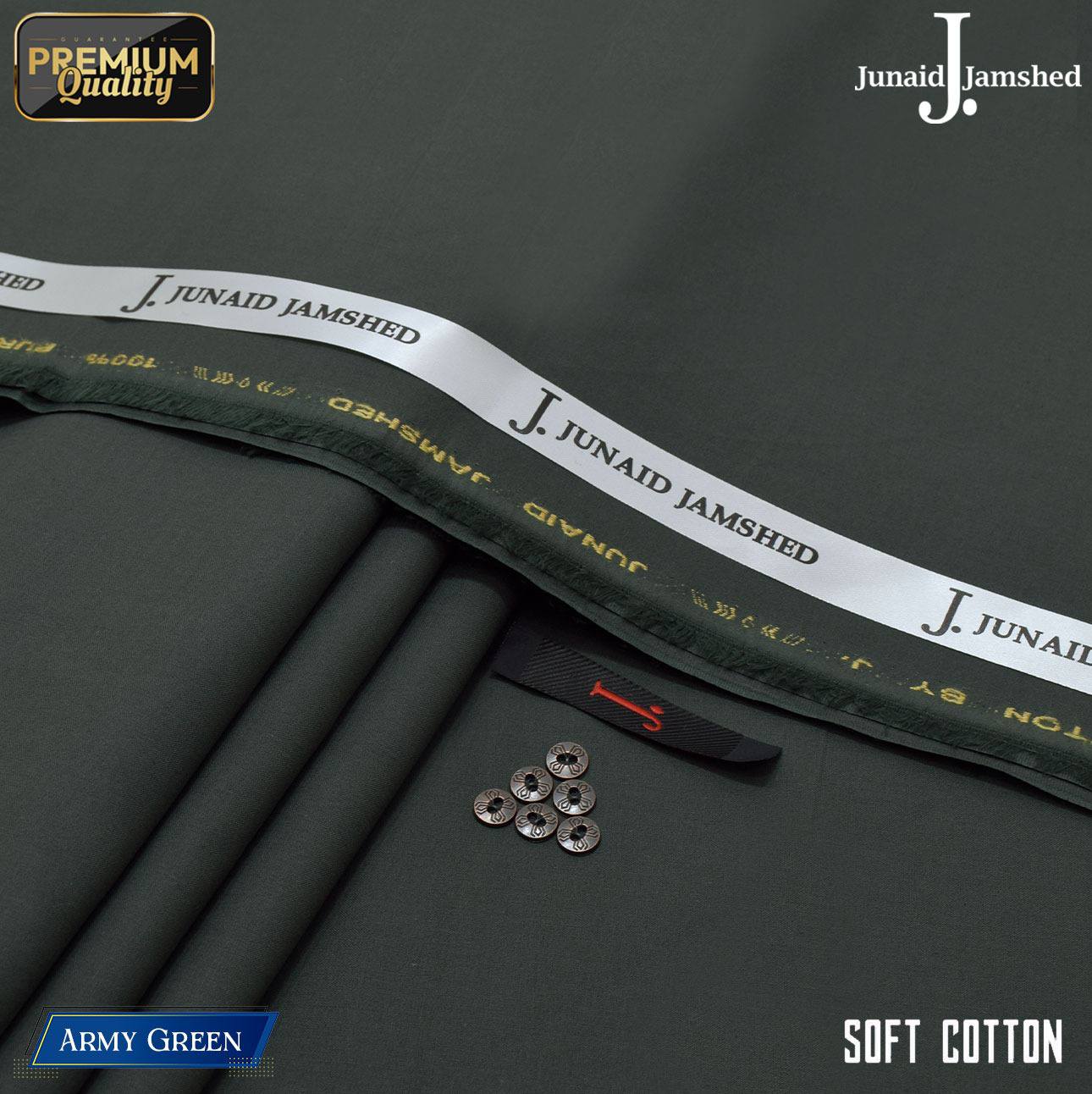 Junaid Jamshed Egyptian Cotton Army Green